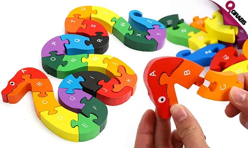 Alphabet & Numbers Wooden Snake Puzzle!